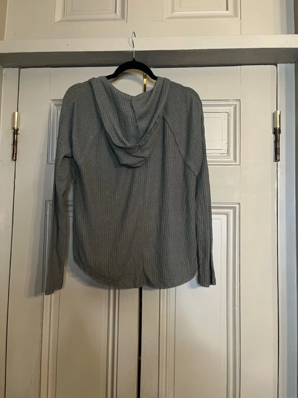 wild fable green Waffle Knit Hooded Long Sleeve Top - Picture 3 of 3